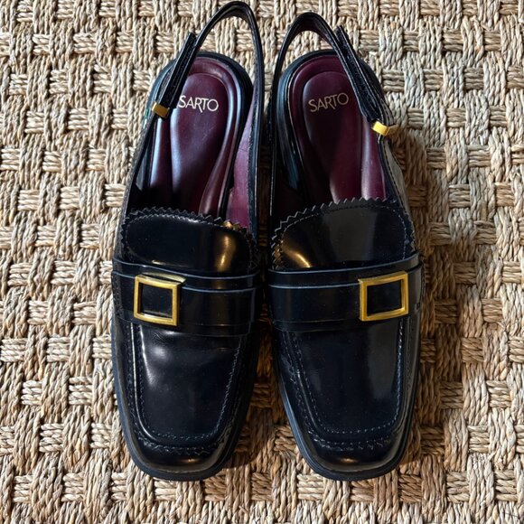 Franco Sarto Women's Gianna Slingback Loafers in Black - Picture 2 of 8